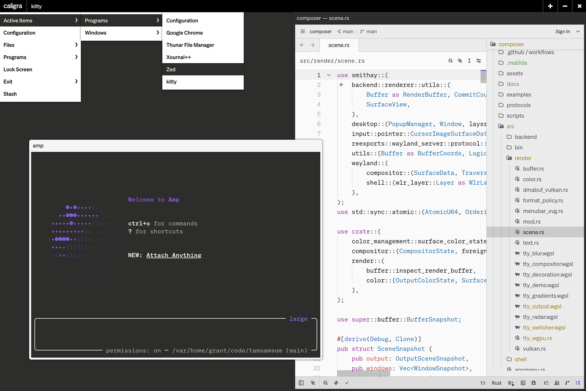Caligra Workbench interface